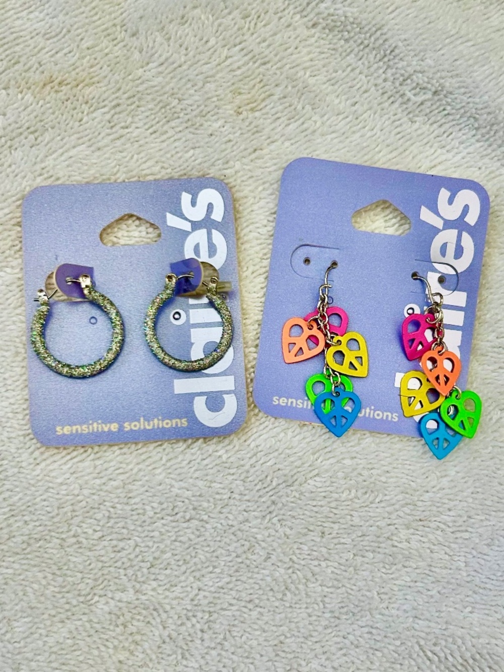 NWT Claire's sensitive solutions earrings